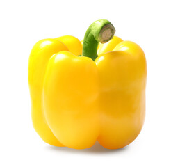 Ripe yellow bell pepper isolated on white