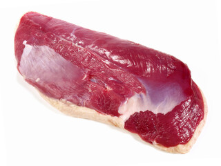 Raw Duck Breast on white Background - Isolated