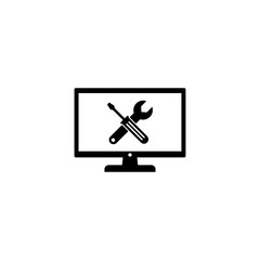 Computer repair services icon vector. 