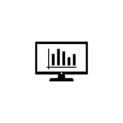 computer analysis icon, computer graphs icon vector