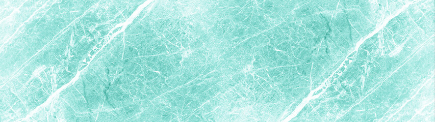 Aquamarine turquoise white abstract marble granite natural stone texture background banner panorama
