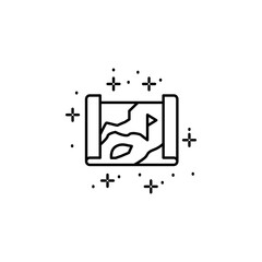Map location icon. Simple line, outline illustration of battle royale games icons for ui and ux, website or mobile application