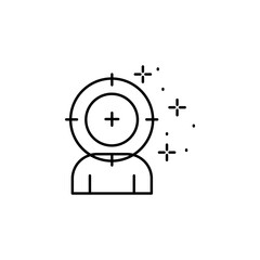 Target human icon. Simple line, outline illustration of battle royale games icons for ui and ux, website or mobile application