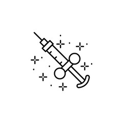 Naklejka premium Syringe injection icon. Simple line, outline illustration of battle royale games icons for ui and ux, website or mobile application