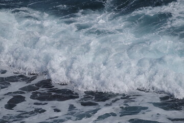 Beautiful white waves on Miyakojima, Okinawa, Japan