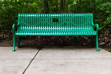 Green Metal Park Bench