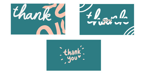hand-lettering thank you with vector frame card. vector illustration. Creative design for card, greeting card. Vector illustration letters.