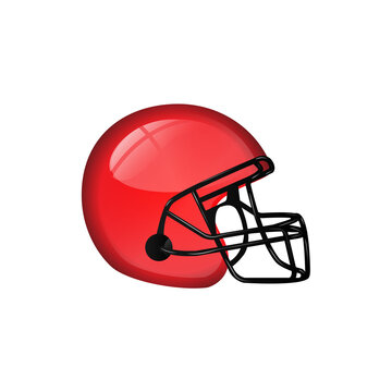 American Football Helment Illustration Isolated On White Background