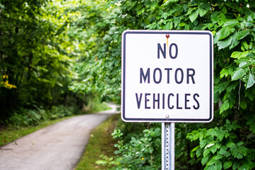 No Motor Vehicles Road Sign