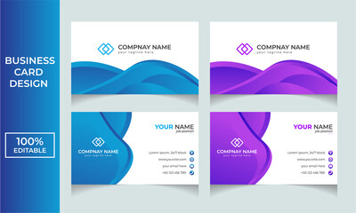 Creative and modern business card template.  Abstract double sided business card design, vector template. 