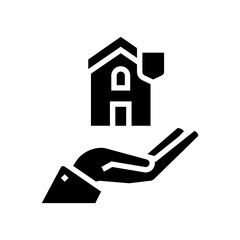 home security glyph icon vector. home security sign. isolated contour symbol black illustration