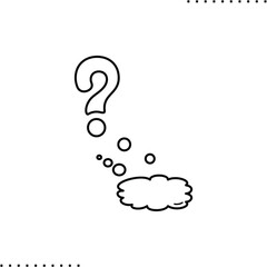 question mark with shadow  icon in outlines