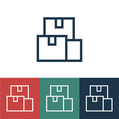 Linear vector icon with box