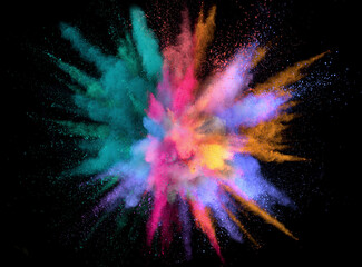 Colorful abstract powder background with color spectrum