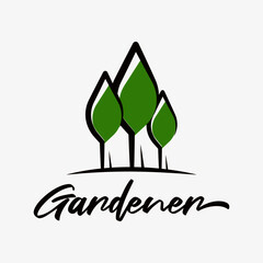 logo artisan paysagiste jardinier arbres
