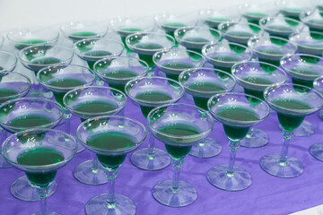 Welcome Cocktail Glasses For Guests At The Reception.