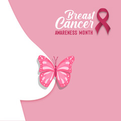 Breast cancer month pink woman body concept