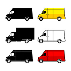 Delivery van on white background, vector illustration