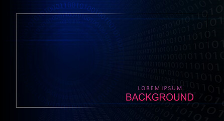 Abstract dark design with a gradient of blue, dull numbers in a circle and rays