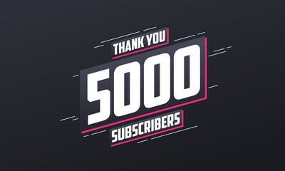 Thank you 5000 subscribers 5k subscribers celebration. - obrazy, fototapety, plakaty