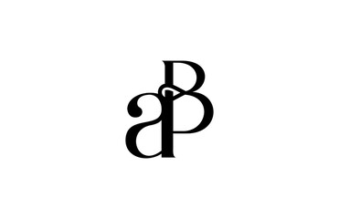 Obraz premium Simple letter AB monogram stylish type design logo