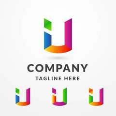 Abstract Colorful U Logo