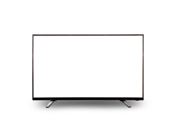 LCD monitor television with clipping path isolated on white background, mockup