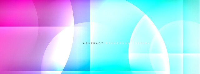 Vector abstract background - circle and cross on fluid gradient with shadows and light effects. Techno or business shiny design templates for text