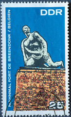 GERMANY, DDR - CIRCA 1968: a postage stamp from Germany, GDR showing the memorial Breendonk Belgium