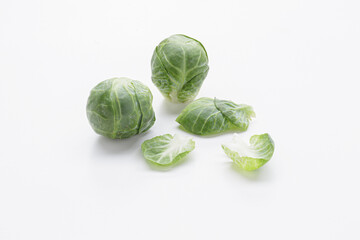 Fototapeta premium brussells sprouts isolated on white background