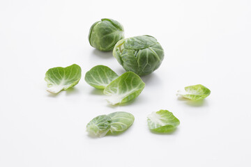 brussells sprouts isolated on white background