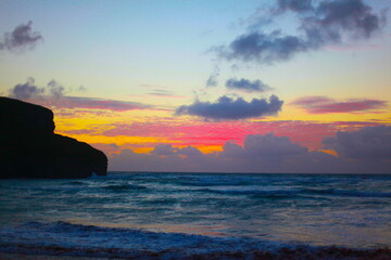 sunset over the sea