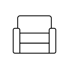 Classic chair vector icon front view. Furniture home interior isolated. luxury room sit.