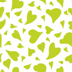 Vector green fluid hearts seamless pattern background.pattern