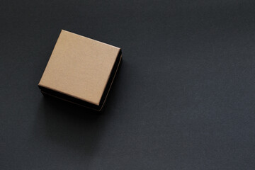 closed box mockup on black background