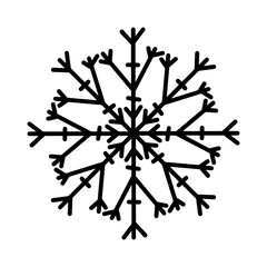 Hand drawn snowflake icon. Isolated on white background.