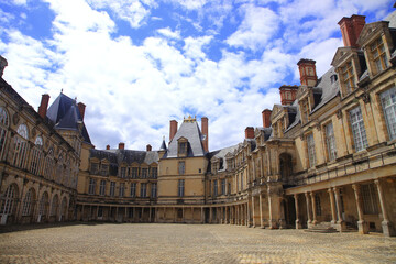 Fototapeta na wymiar France Fontainebleau castle palace