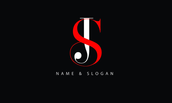 JS, SJ, J, S abstract letters logo monogram