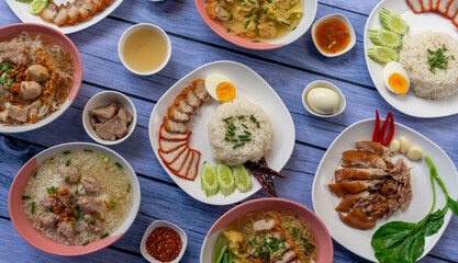 Thai Food Mixes of Rice Dishes and Noodles 