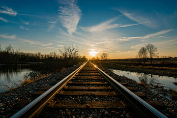 Fototapeta premium Railroad tracks in the country 
