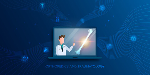 Technology for treatment of humerus bone injury. Abstract traumatology and orthopedics. Medical science in the hospital for body joints.