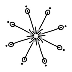 Hand drawn snowflake icon. Isolated on white background.