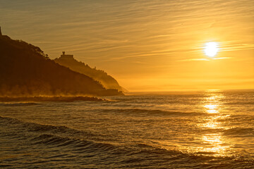 Sunset in Donostia .