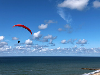 paragliding on the beach