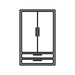 Cupboard, wardrobe, furniture flat design icon.Flat design