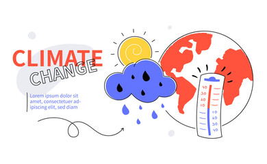 Climate change - colorful flat design style web banner