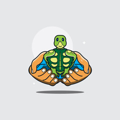 Save animal. save turtle animal illustration concept