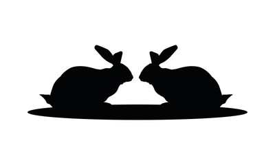 cute wild rabbits animals nature silhouettes