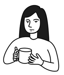 Girl Alone with Mug, Coffee Mug