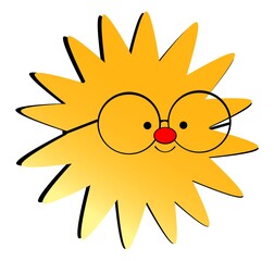 Happy Sunshine with Smile and Glasses, Sun, Sunny Day